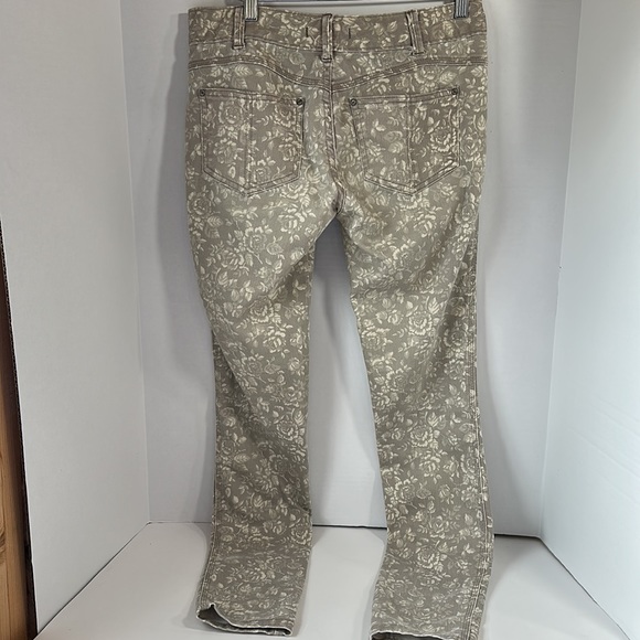 Free people tan floral jeans size 26 boho - Picture 4 of 5